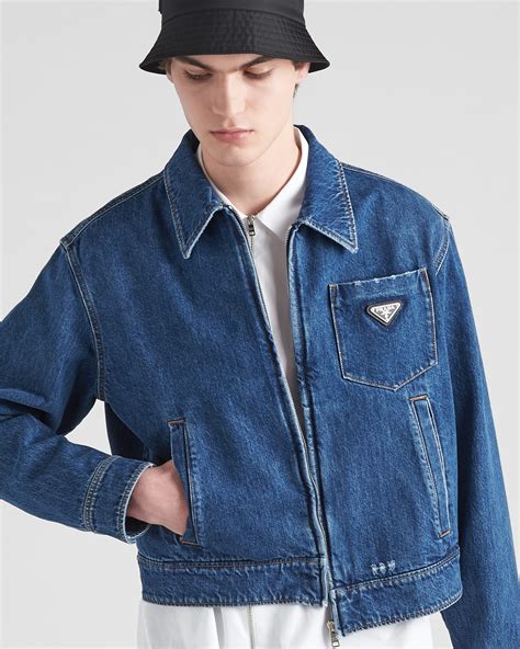 prada mens jean jacket|designer prada denim jacket.